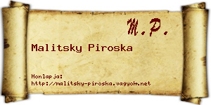 Malitsky Piroska névjegykártya